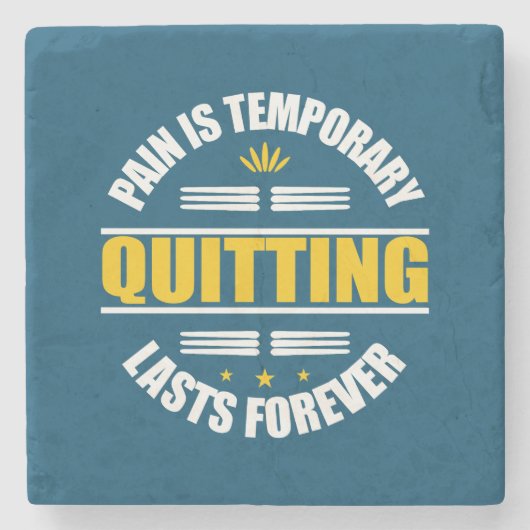 Pijn is voor altijd tijdelijk uitzenden stenen onderzetter (Voorkant)