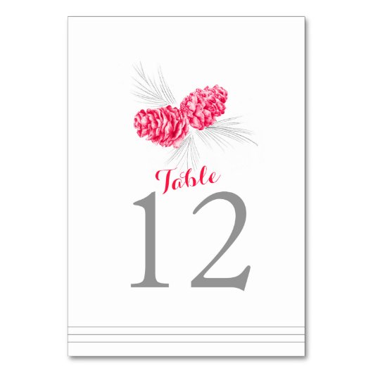 Pijn-kegel-rood-witte-trouwtafel-nummer Kaart (Achterkant)