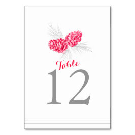 Pijn-kegel-rood-witte-trouwtafel-nummer Kaart