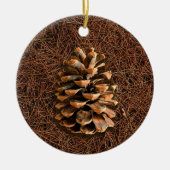 Pijn-kloon op gedode naalden keramisch ornament (Voorkant)