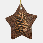 Pijn-kloon op gedode naalden keramisch ornament (Links)