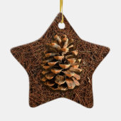 Pijn-kloon op gedode naalden keramisch ornament (Achterkant)