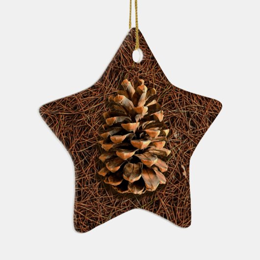 Pijn-kloon op gedode naalden keramisch ornament (Rechts)