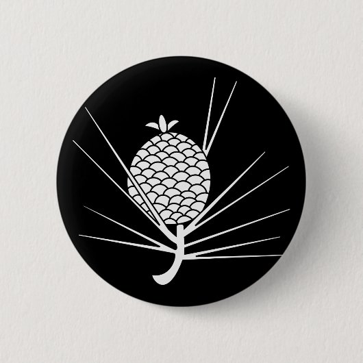 Pijn met naalden ronde button 5,7 cm (Voorkant)