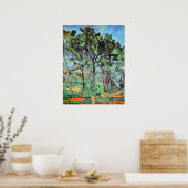 Pijn met Viaduct door Paul Cezanne,  kunst Poster (Keuken)