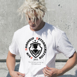 Pijn, Moeite, Vastberadenheid – Grappige PhD-quote T-shirt