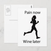 Pijn nu wijn later briefkaart (Voorkant / Achterkant)