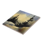 Pijn op een bergrug met een roomzonnehemel tegeltje (Zijkant)