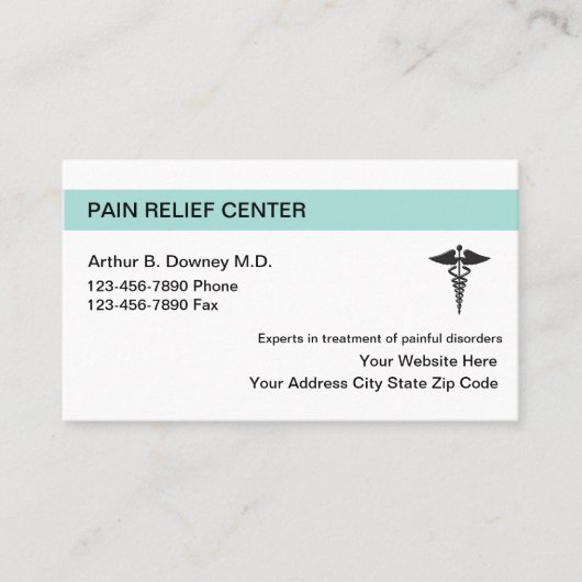 Pijn Relief Medische Visitekaartjes (Voorkant)