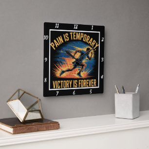 Pijn Tijdelijke Overwinning Forever Runner Vierkante Klok