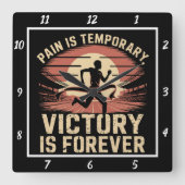 Pijn Tijdelijke Overwinning Forever Runner Vierkante Klok (Voorkant)