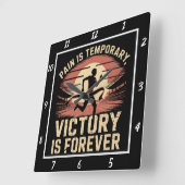 Pijn Tijdelijke Overwinning Forever Runner Vierkante Klok (Hoek)