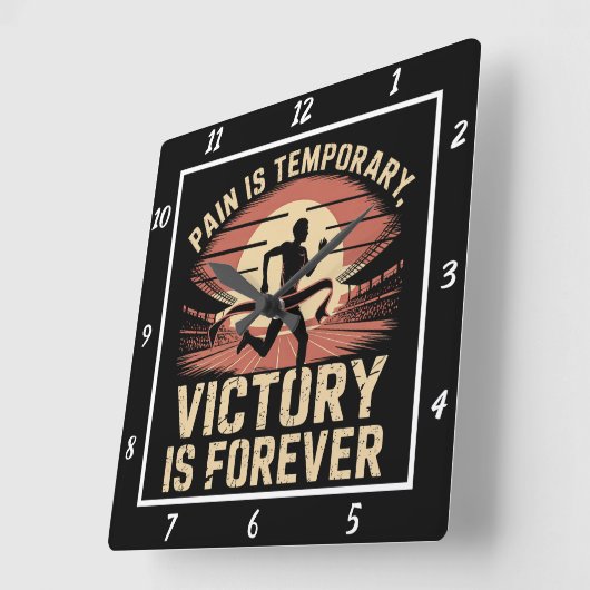 Pijn Tijdelijke Overwinning Forever Runner Vierkante Klok (Hoek)