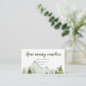Pijn Tree Adventure Baby shower Hoeveel Snoepjes Informatiekaartje (Staand voorkant)