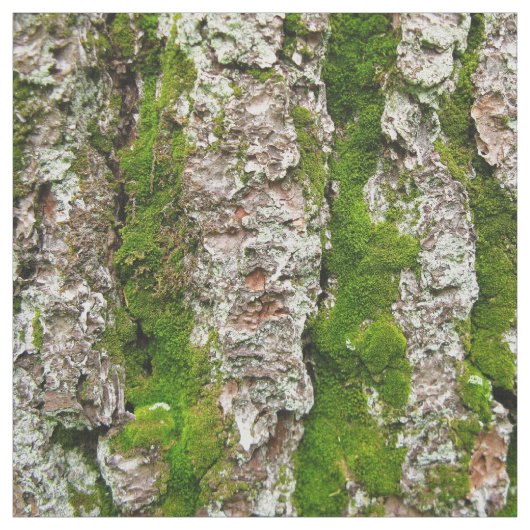 Pijn Tree Bark met Moss Photo Fabric Stof (Swatch)