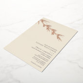 Pijn Tree Branch Cream Wedding Folie Uitnodiging (Gedraaid)