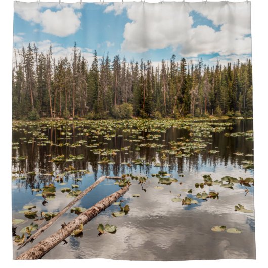 Pijn Tree Lake Reflection // Natural Light Douchegordijn (Voorkant)