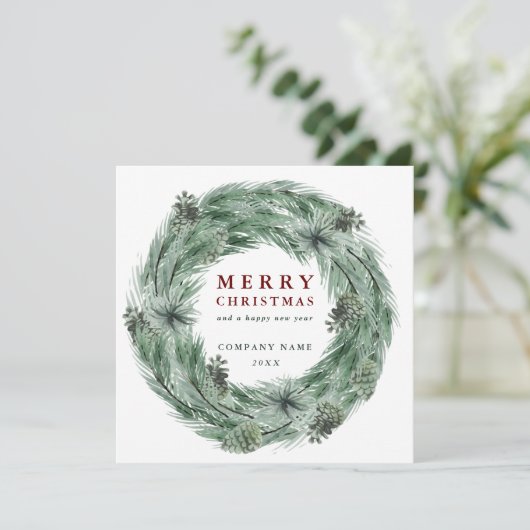 Pijn Tree met kerstmis met QR-code Feestdagenkaart (Staand voorkant)