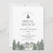 Pijn Tree Mountain Forest Bridal Brunch Invitation Kaart (Voorkant)