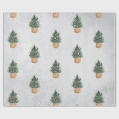 Pijn Tree,Pine Cones,Sneeuwvakantie Cadeaupapier (Vlak)