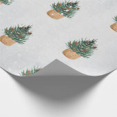 Pijn Tree,Pine Cones,Sneeuwvakantie Cadeaupapier (Hoek)