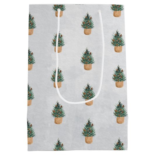 Pijn Tree,Pine Cones,Sneeuwvakantie Medium Cadeauzakje (Achterkant)