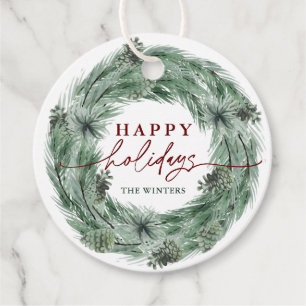 Pijn Tree Prettige feestdagen met QR-code Bedankjes Labels