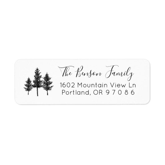 Pijn Tree Return Address Label Sticker (Voorkant)