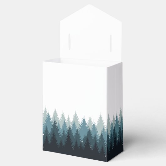 Pijn Tree Waterverf Forest Rustic Wedding Bedankdoosjes (Geopend)