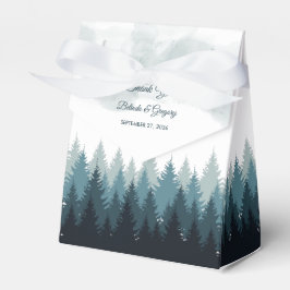 Pijn Tree Waterverf Forest Rustic Wedding Bedankdoosjes