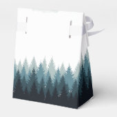 Pijn Tree Waterverf Forest Rustic Wedding Bedankdoosjes (Achterkant)
