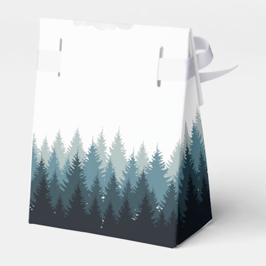 Pijn Tree Waterverf Forest Rustic Wedding Bedankdoosjes (Achterkant)