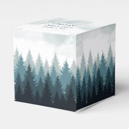 Pijn Tree Waterverf Forest Rustic Wedding Bedankdoosjes