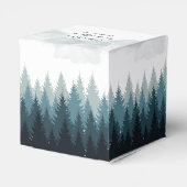 Pijn Tree Waterverf Forest Rustic Wedding Bedankdoosjes (Achterkant)