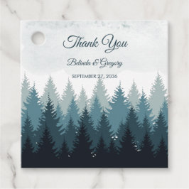 Pijn Tree Waterverf Forest Rustic Wedding Bedankjes Labels