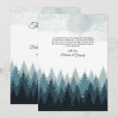 Pijn Tree Waterverf Forest Rustic Wedding Bedankkaart (Voorkant / Achterkant)
