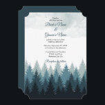 Pijn Tree Waterverf Forest Rustic Wedding Kaart<br><div class="desc">Een blauwe dennenboom waterverf bosontwerp. Dit duurzame winterontwerp omvat verschillende blauwe tonen en de accenten van de waterverf. Een elegante abstracte illustratie van pijnbomen in de winter. Dit bosontwerp creëer een elegante,  rustige buitenshuis. Robuust ontwerp voor huwelijksuitnodiging met moderne elementen. Er zijn ook overeenkomende trouwbenodigdheden en andere huwelijksuitnodigingsformaten beschikbaar.</div>