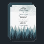 Pijn Tree Waterverf Forest Rustic Wedding Kaart<br><div class="desc">Een blauwe dennenboom waterverf bosontwerp. Dit duurzame winterontwerp omvat verschillende blauwe tonen en de accenten van de waterverf. Een elegante abstracte illustratie van pijnbomen in de winter. Dit bosontwerp creëer een elegante,  rustige buitenshuis. Robuust ontwerp voor huwelijksuitnodiging met moderne elementen. Er zijn ook overeenkomende trouwbenodigdheden en andere huwelijksuitnodigingsformaten beschikbaar.</div>