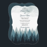 Pijn Tree Waterverf Forest Rustic Wedding Kaart<br><div class="desc">Een blauwe dennenboom waterverf bosontwerp. Dit duurzame winterontwerp omvat verschillende blauwe tonen en de accenten van de waterverf. Een elegante abstracte illustratie van pijnbomen in de winter. Dit bosontwerp creëer een elegante,  rustige buitenshuis. Robuust ontwerp voor huwelijksuitnodiging met moderne elementen. Er zijn ook overeenkomende trouwbenodigdheden en andere huwelijksuitnodigingsformaten beschikbaar.</div>