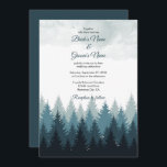 Pijn Tree Waterverf Forest Rustic Wedding Kaart<br><div class="desc">Een blauwe dennenboom waterverf bosontwerp. Dit duurzame winterontwerp omvat verschillende blauwe tonen en de accenten van de waterverf. Een elegante abstracte illustratie van pijnbomen in de winter. Dit bosontwerp creëer een elegante,  rustige buitenshuis. Robuust ontwerp voor huwelijksuitnodiging met moderne elementen. Er zijn ook overeenkomende trouwbenodigdheden en andere huwelijksuitnodigingsformaten beschikbaar.</div>