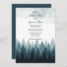 Pijn Tree Waterverf Forest Rustic Wedding