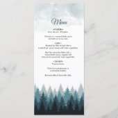 Pijn Tree Waterverf Forest Rustic Wedding Menu (Voorkant)