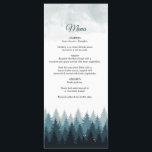 Pijn Tree Waterverf Forest Rustic Wedding Menu<br><div class="desc">Een blauwe dennenboom waterverf bosontwerp. Dit duurzame winterontwerp omvat verschillende blauwe tonen en de accenten van de waterverf. Een elegante abstracte illustratie van pijnbomen in de winter. Dit bosontwerp creëer een elegante,  rustige buitenshuis. Robuust huwelijksmenu met moderne elementen. Er zijn ook huwelijksuitnodigingen en andere kantoorbenodigdheden beschikbaar.</div>
