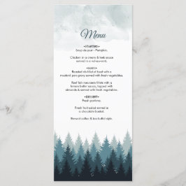 Pijn Tree Waterverf Forest Rustic Wedding Menu