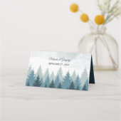 Pijn Tree Waterverf Forest Rustic Wedding Plaatskaartje (Achterkant)