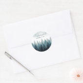 Pijn Tree Waterverf Forest Rustic Wedding Ronde Sticker (Envelop)