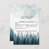 Pijn Tree Waterverf Forest Rustic Wedding RSVP Kaartje (Voorkant / Achterkant)
