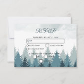 Pijn Tree Waterverf Forest Rustic Wedding RSVP Kaartje (Voorkant)