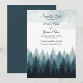 Pijn Tree Waterverf Forest Rustic Wedding Save The Date (Voorkant / Achterkant)