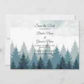 Pijn Tree Waterverf Forest Rustic Wedding Save The Date (Voorkant)